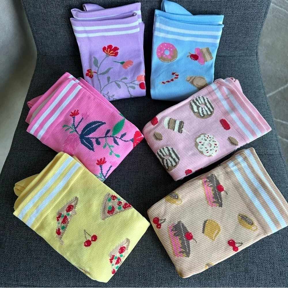 Colorful Compression Socks, 20-30mmHg compression (1 pair), Food or Floral